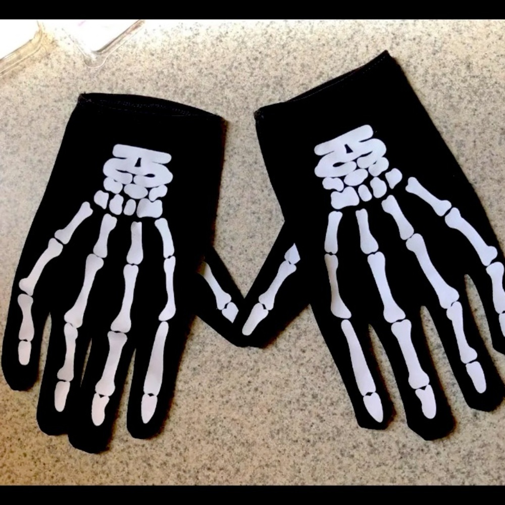 Spirit Halloween skull gloves